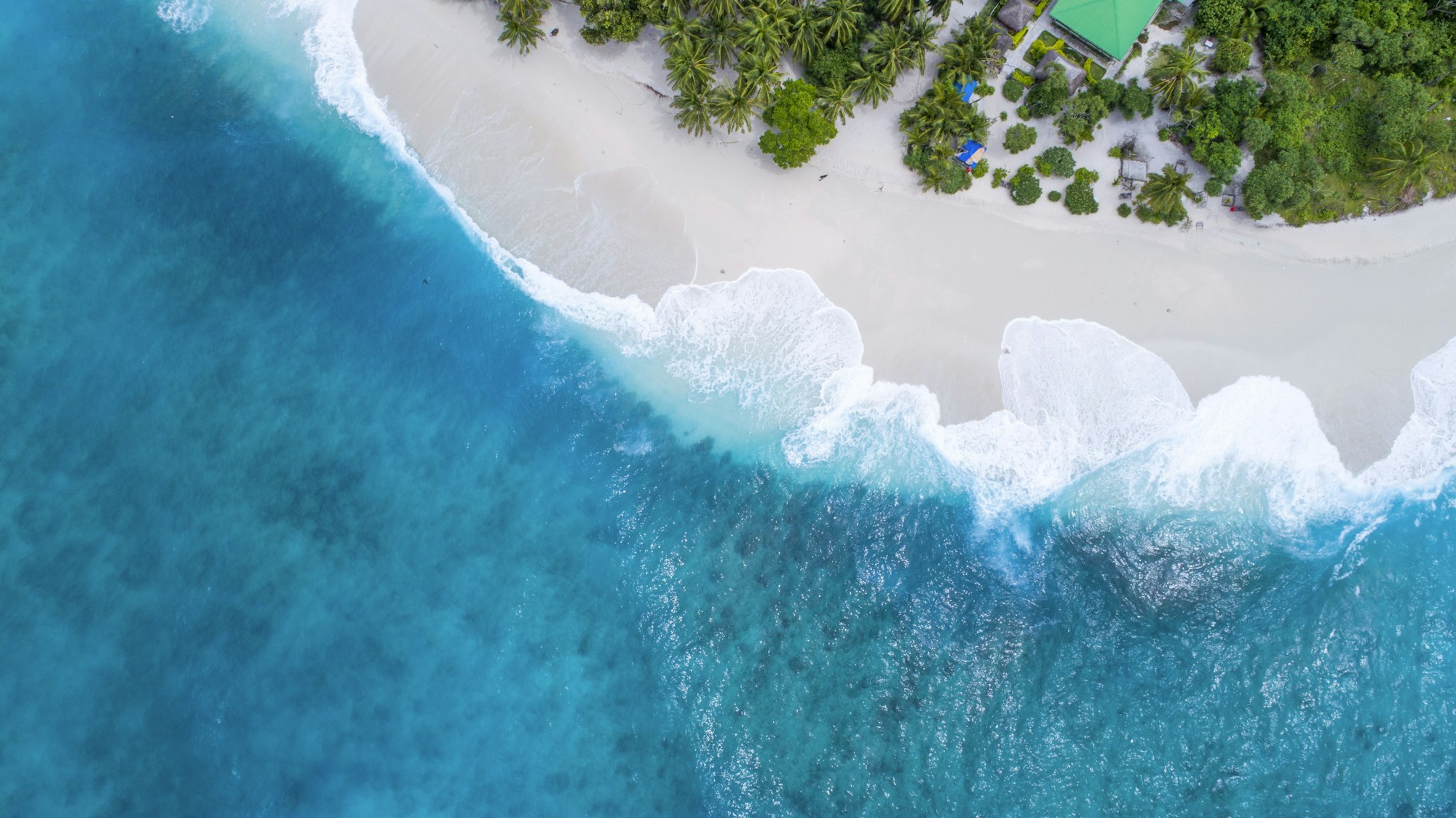 Praia paradisíaca da região de São Sebastião vista de cima